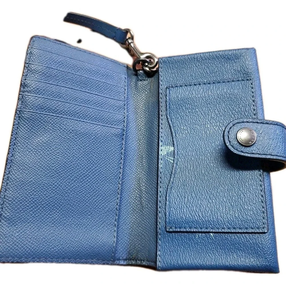 Coach Star Clutch Wallet Wristlet Blue - Picture 4 of 11
